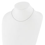 10k White Gold 1.1mm Round Cable 1in+1in Adjustable Chain