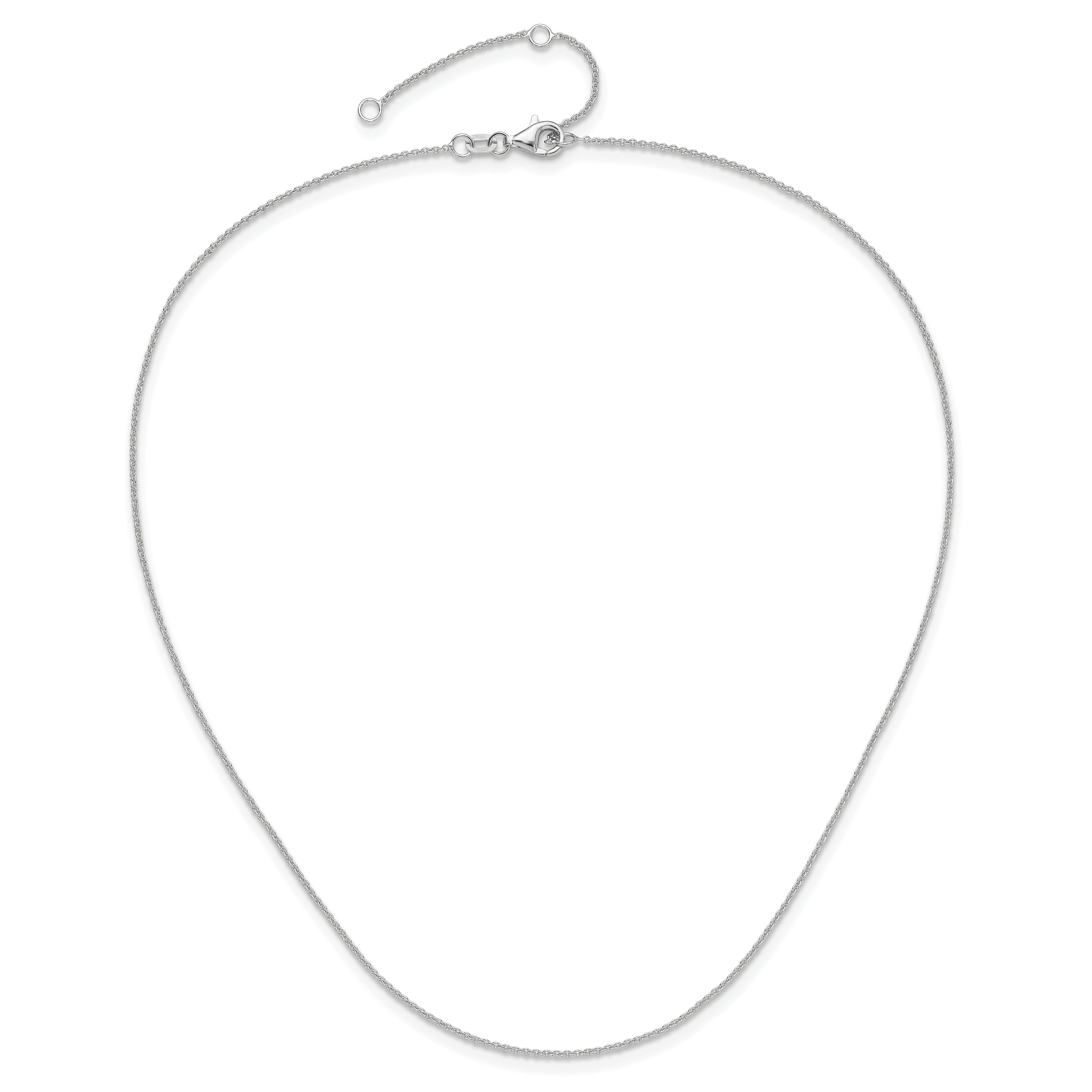 1.1mm 10K White Gold Round Cable Chain - Sophia Jewelers