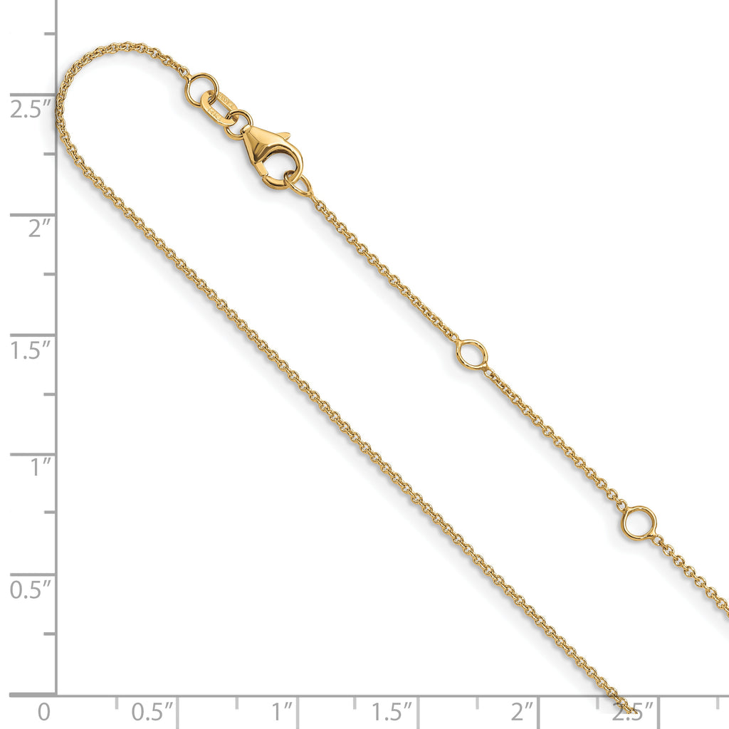 1.1mm 10K Yellow Gold Round Cable Chain - Sophia Jewelers