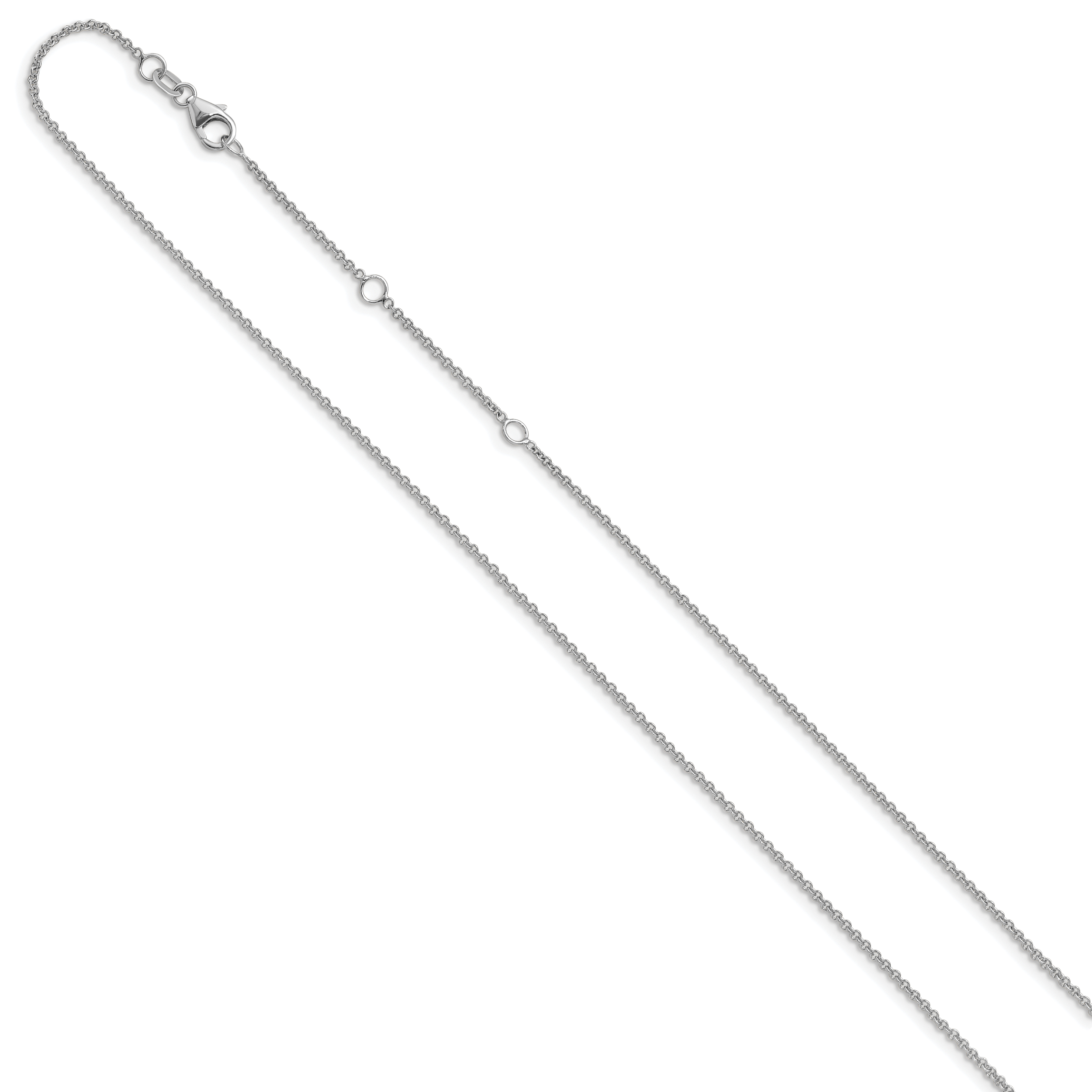 1.4mm 10K White Gold Round Cable Chain - Sophia Jewelers