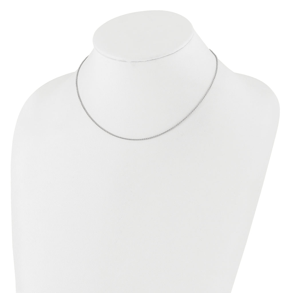 1.4mm 10K White Gold Round Cable Chain - Sophia Jewelers