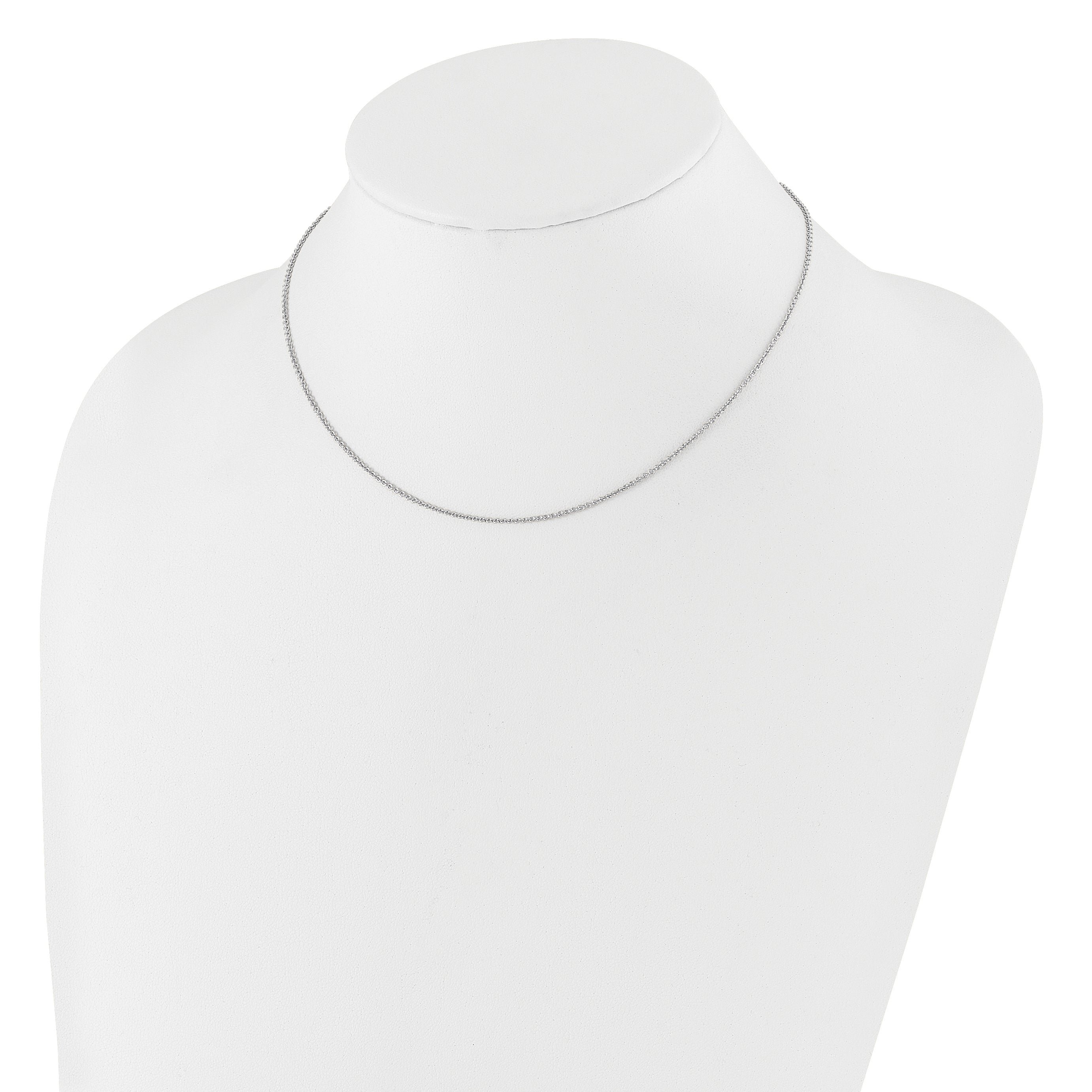 1.4mm 10K White Gold Round Cable Chain - Sophia Jewelers
