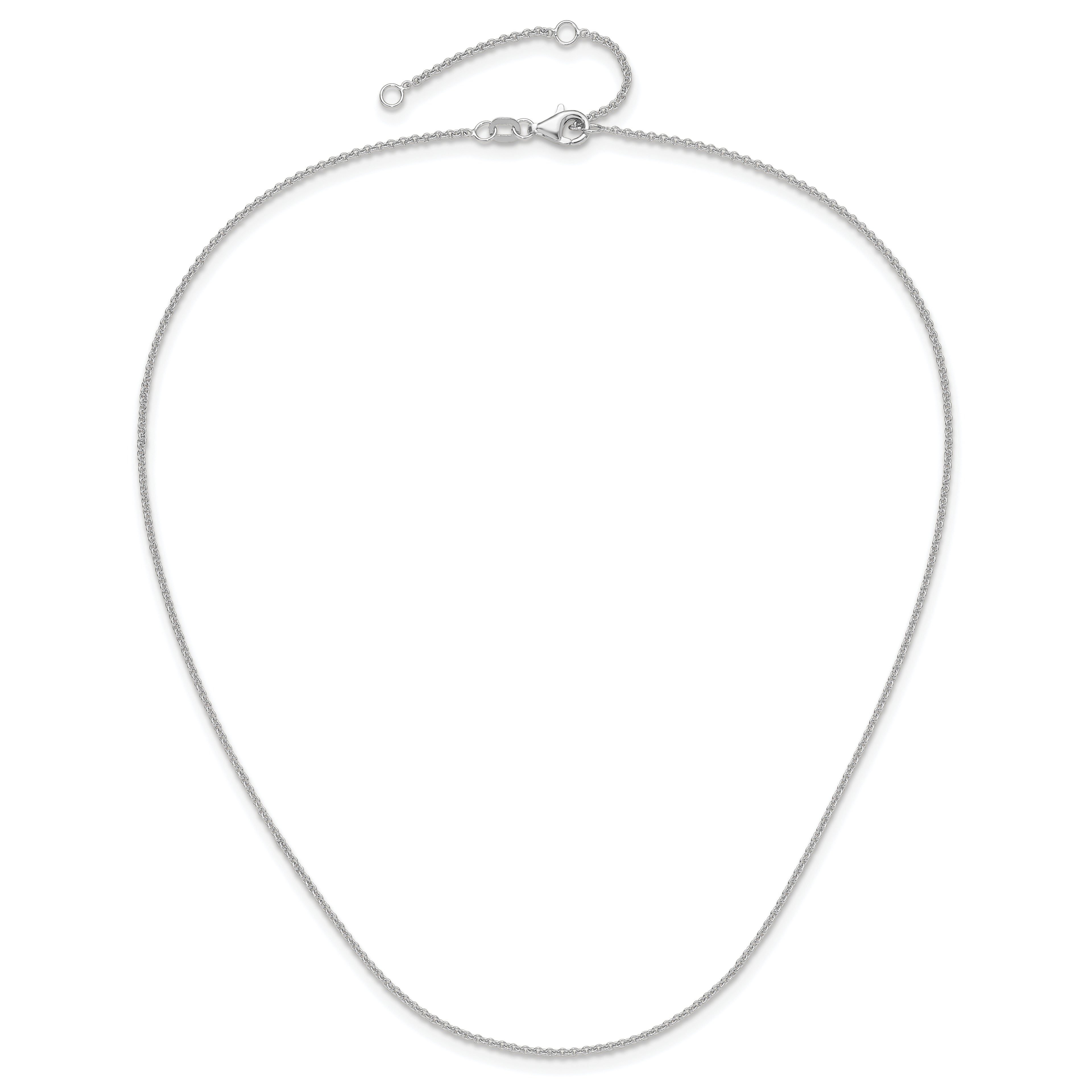 1.4mm 10K White Gold Round Cable Chain - Sophia Jewelers