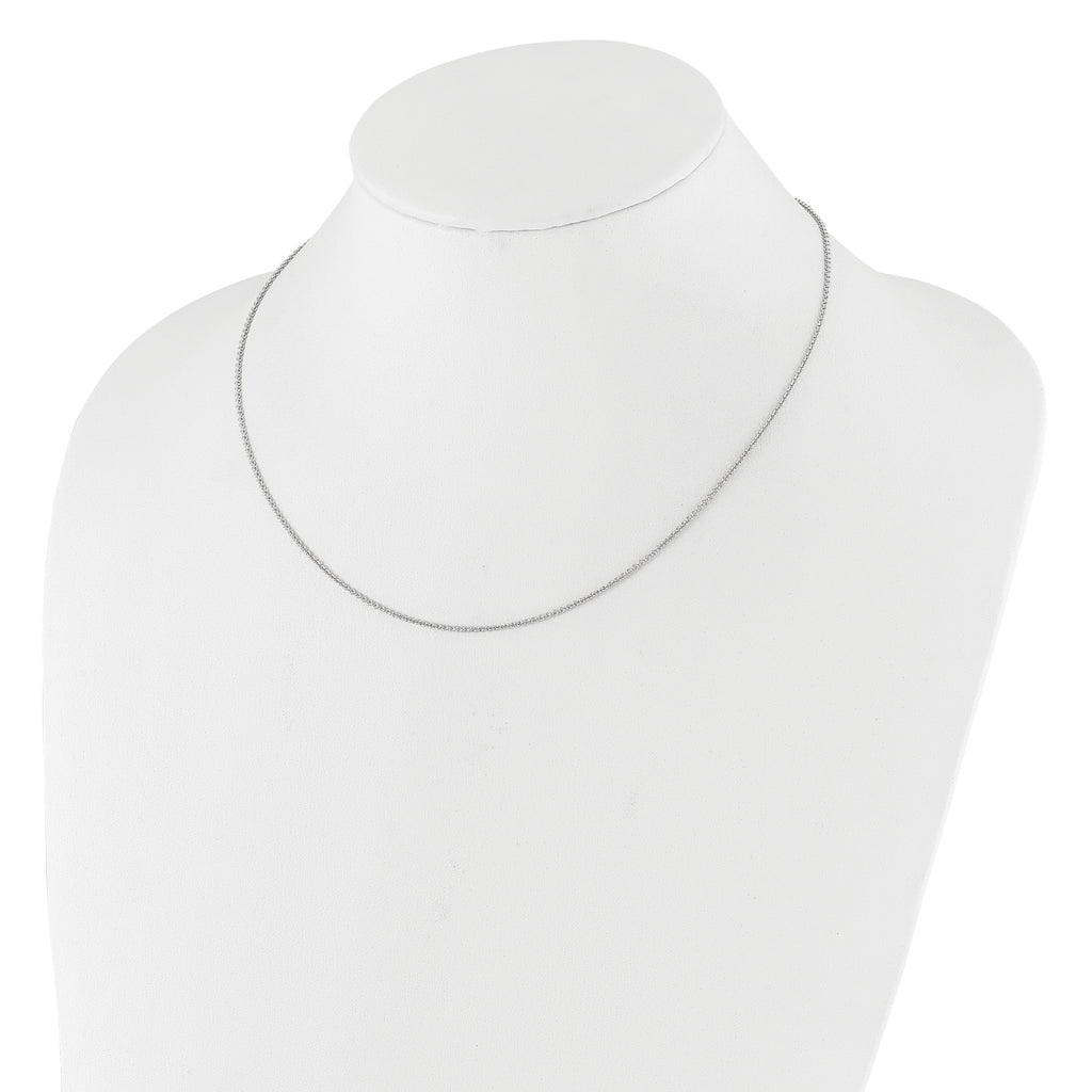 1.4mm 10K White Gold Round Cable Chain - Sophia Jewelers
