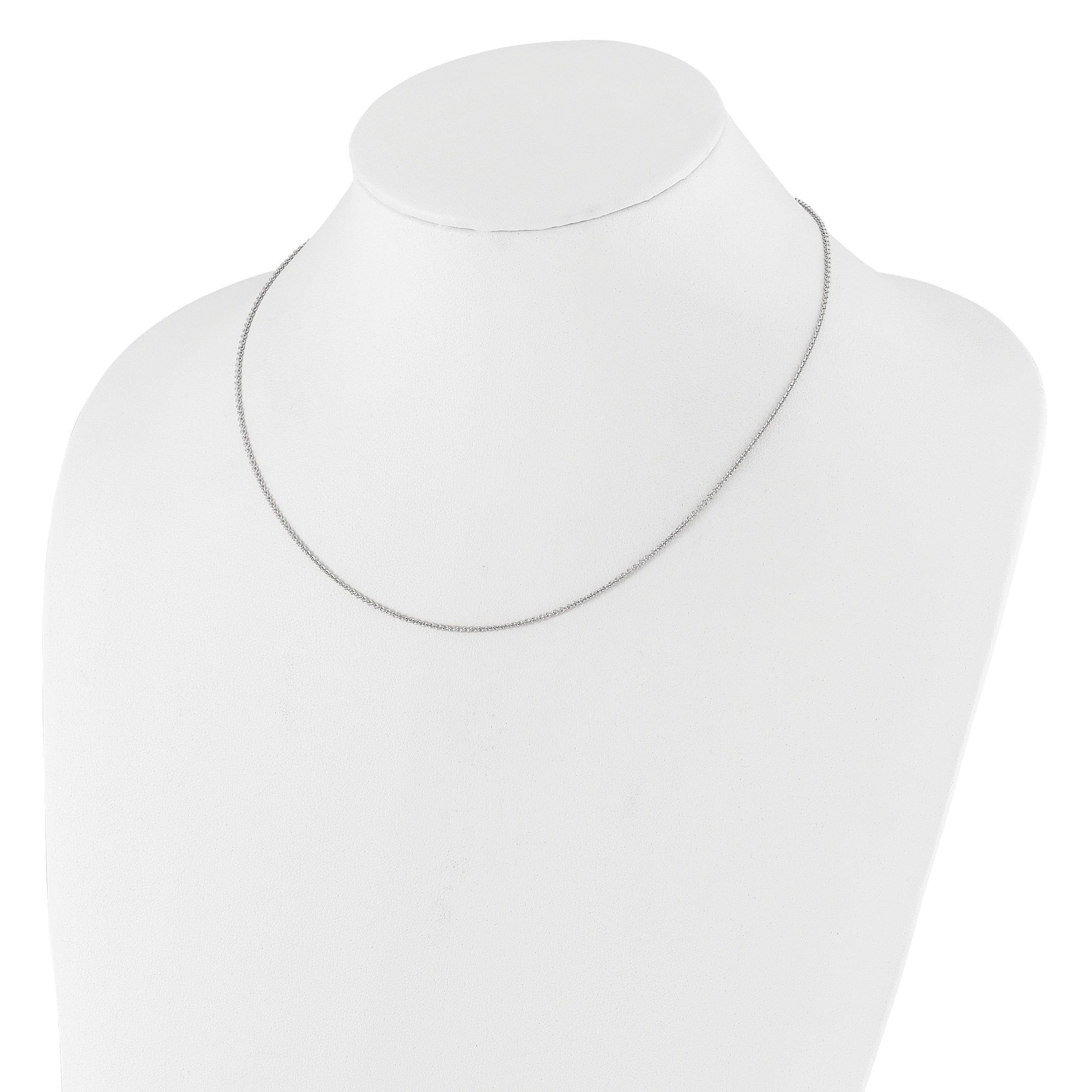 1.4mm 10K White Gold Round Cable Chain - Sophia Jewelers