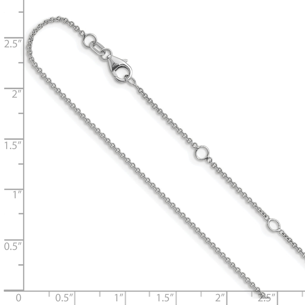 1.4mm 10K White Gold Round Cable Chain - Sophia Jewelers