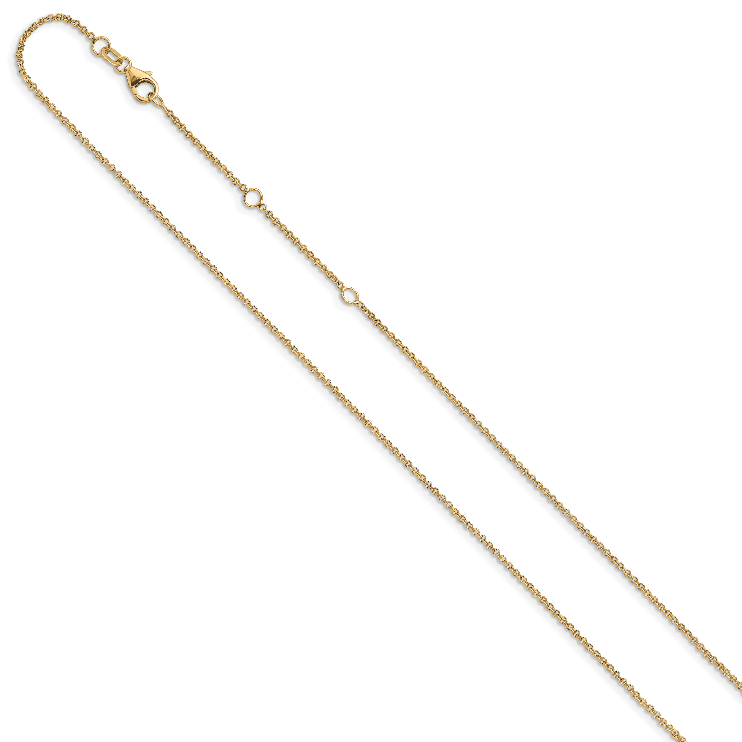 Adjustable Cable Chain Necklace in 10K Yellow Gold, 22 inch, 1.4mm Secondary image