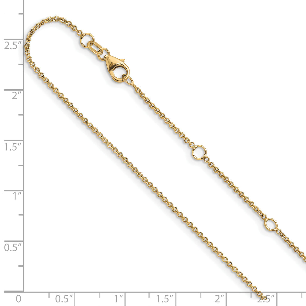 1.4mm 10K Yellow Gold Round Cable Chain - Sophia Jewelers