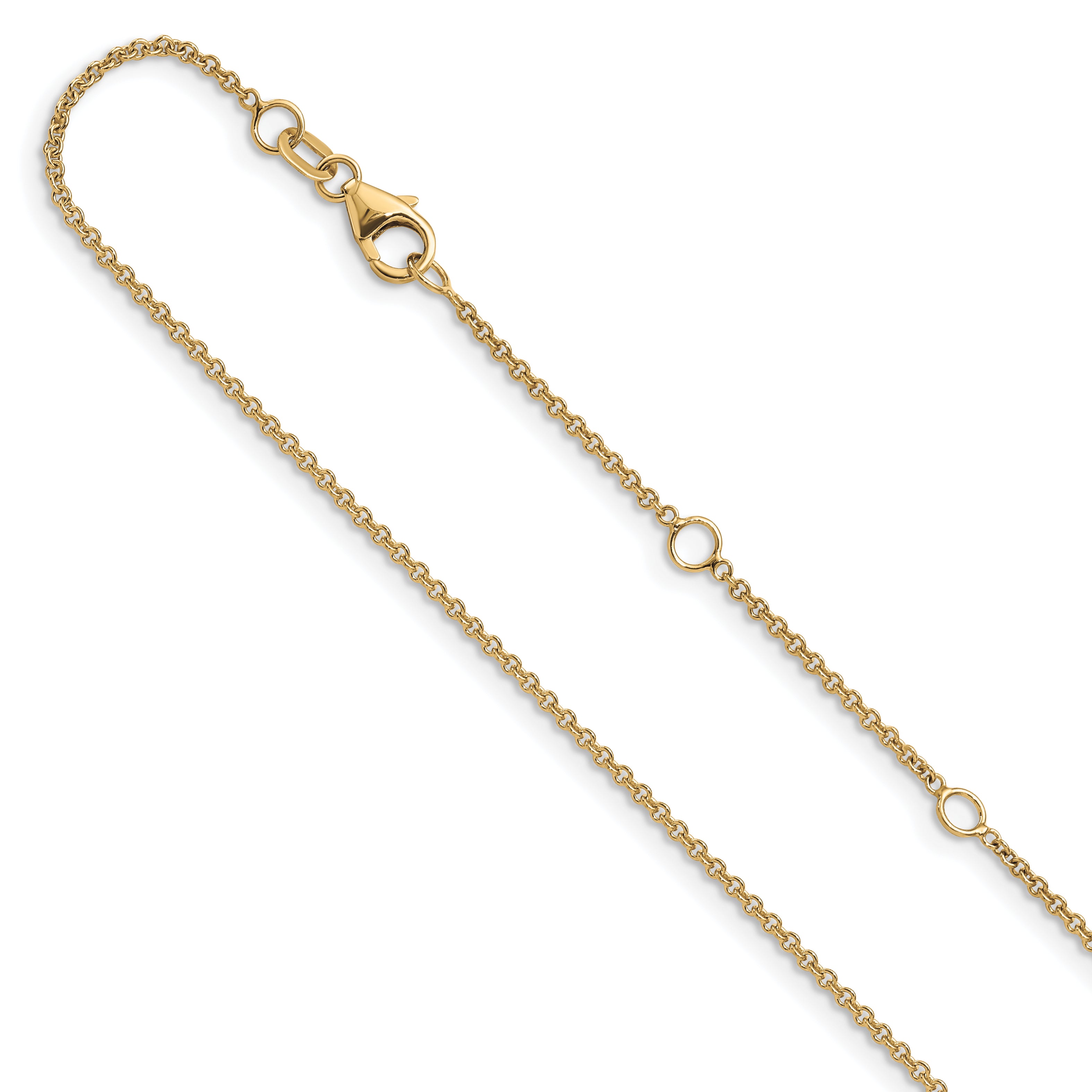 10k 1.4mm Round Cable 1in+1in Adjustable Chain