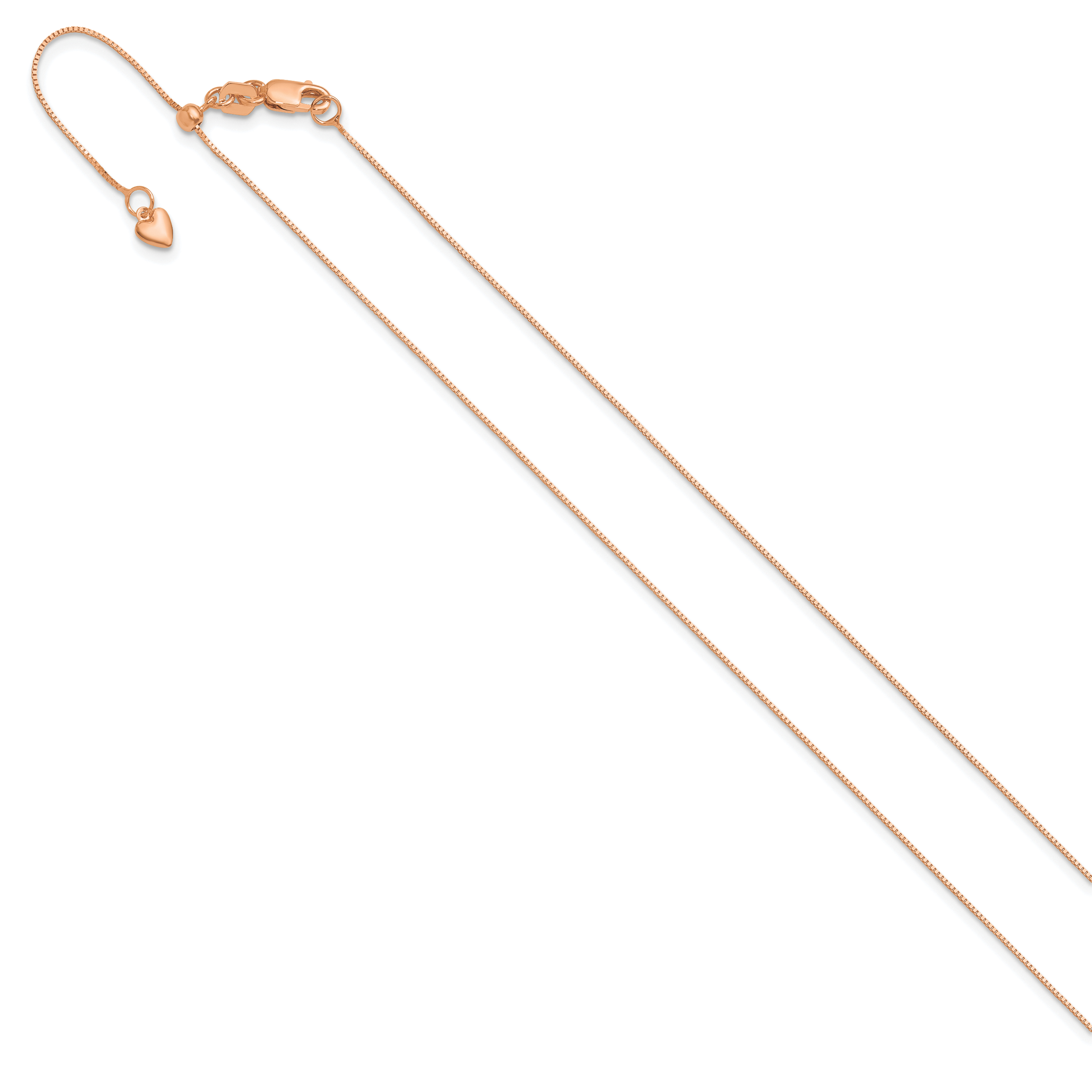 10K Rose Gold Adjustable .55mm Baby Box Chain Secondary image