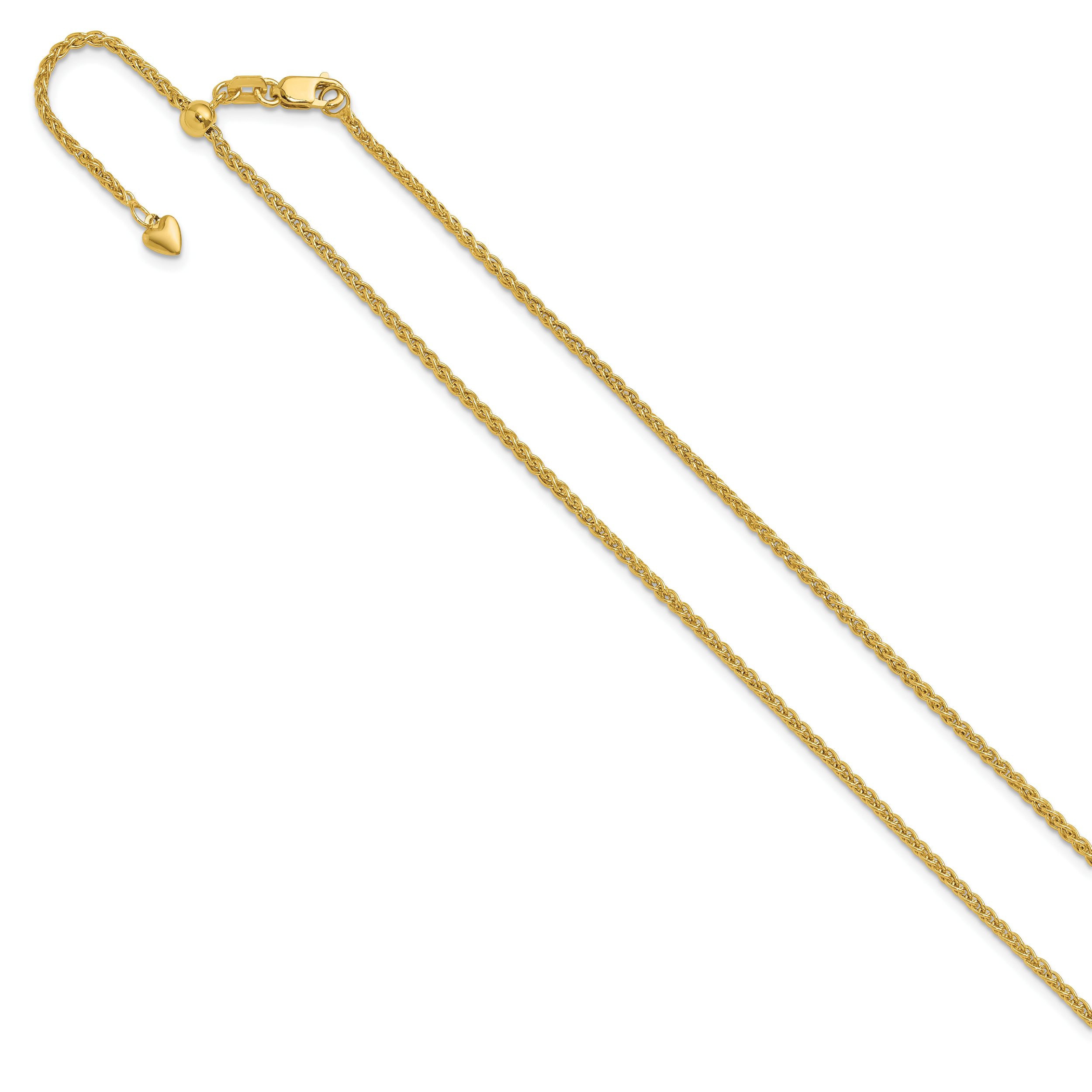 Spiga Wheat Chain Necklace in 10K Yellow Gold, 22 inch, 1.6mm Secondary image