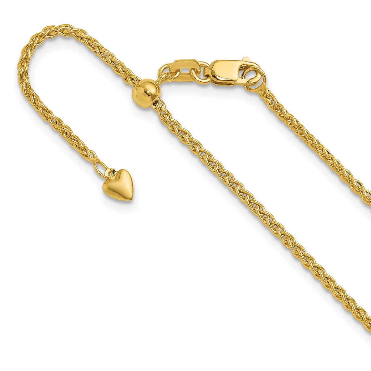 Spiga Wheat Chain Necklace in 10K Yellow Gold, 1.6mm, 22 Inch - Sophia Jewelers Main image