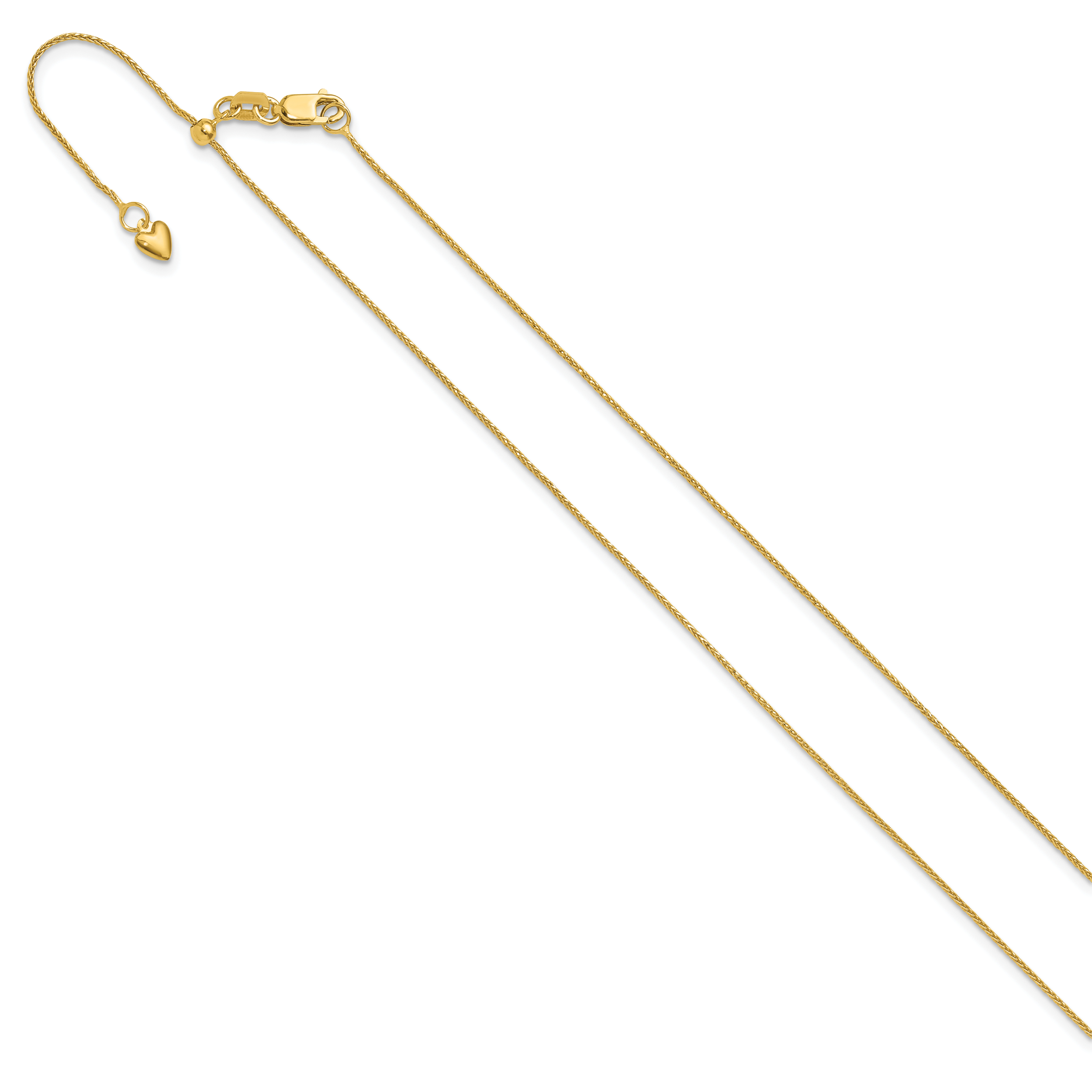 10k Adjustable .8mm Diamond Cut Wheat Chain Secondary image