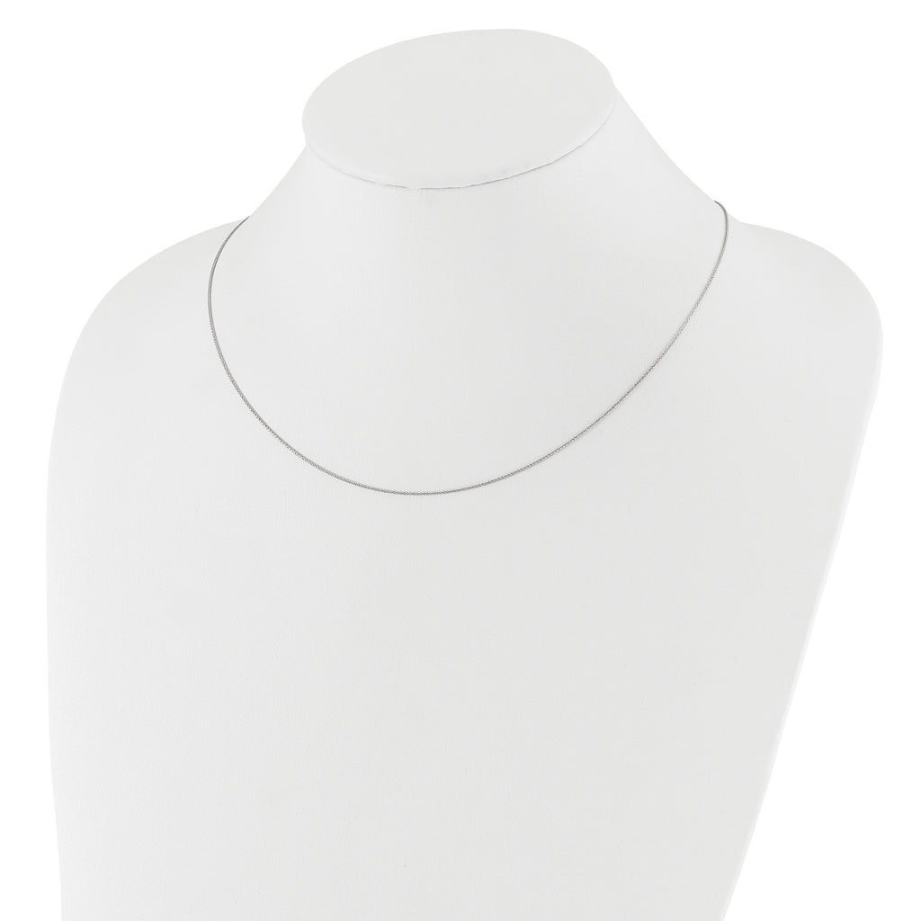 10k White Gold Adjustable .8mm D/C Wheat Chain