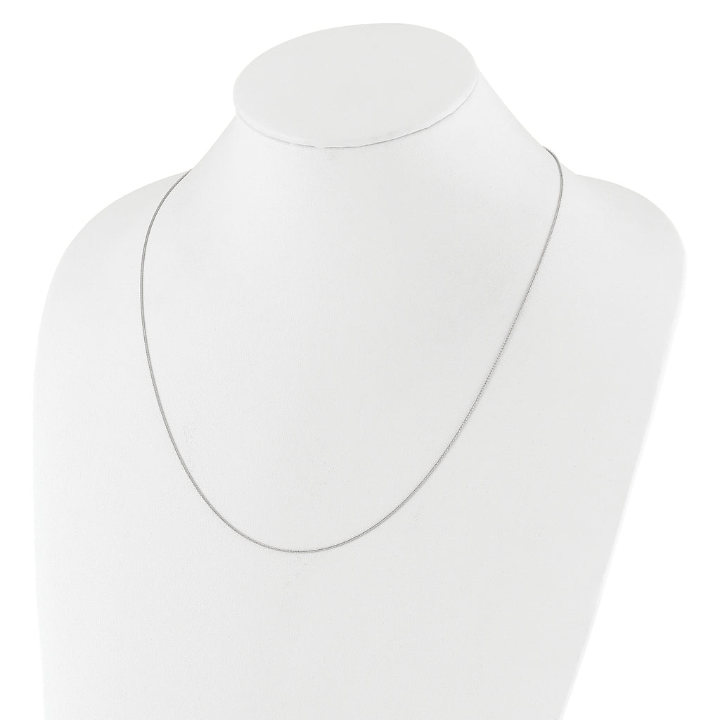 10k White Gold Adjustable .8mm D/C Wheat Chain