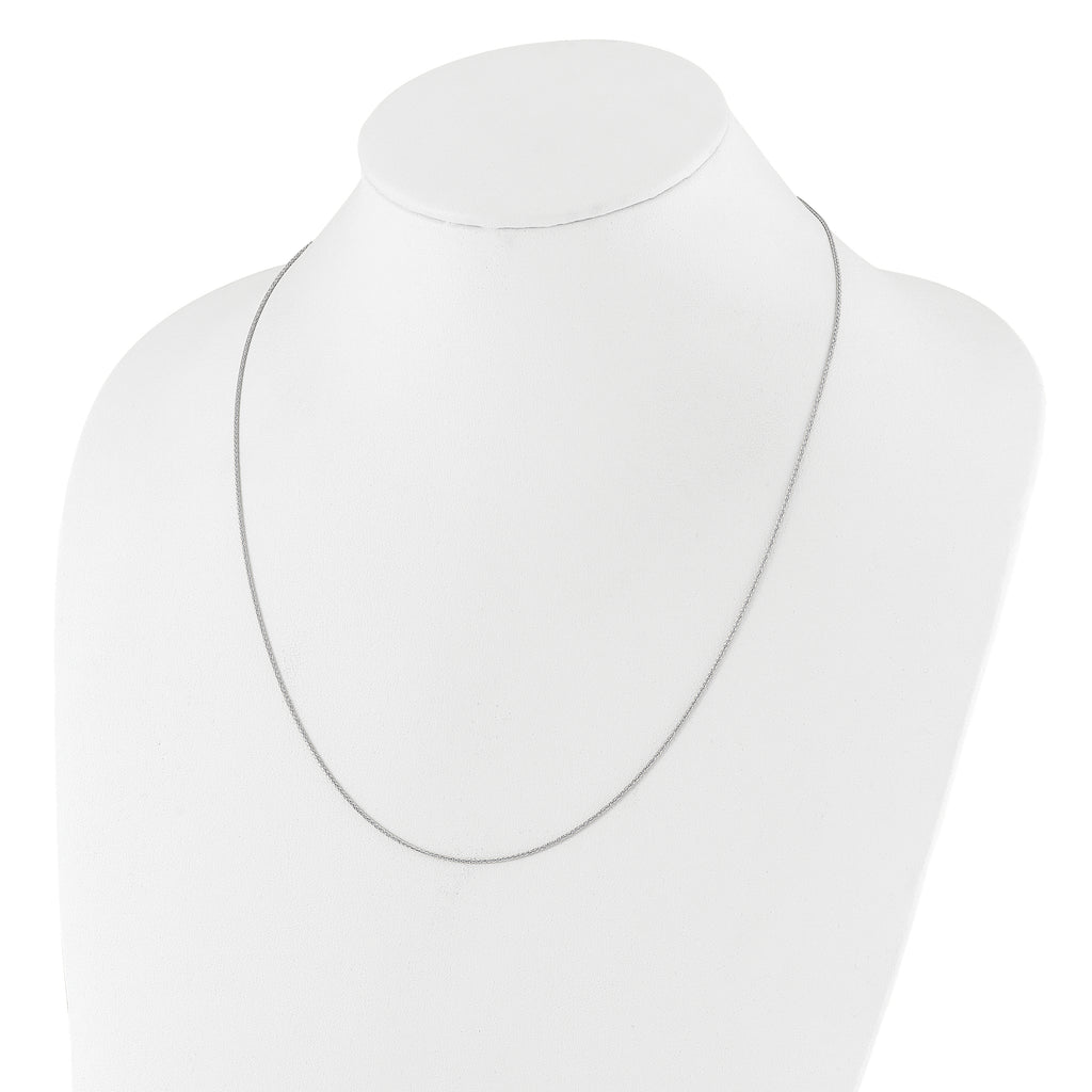 10k White Gold Adjustable 1mm D/C Wheat Chain