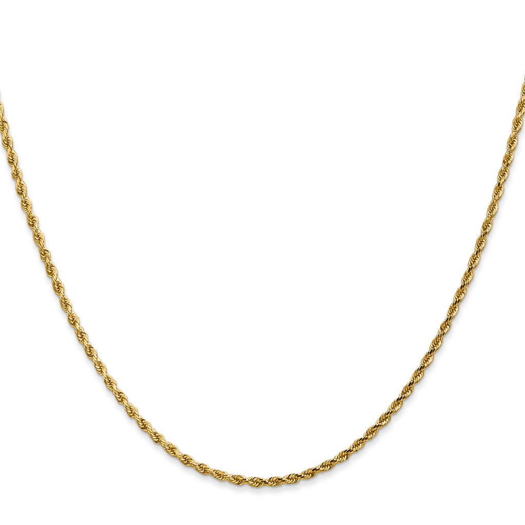 10k White Gold 2mm Diamond-Cut Rope Chain