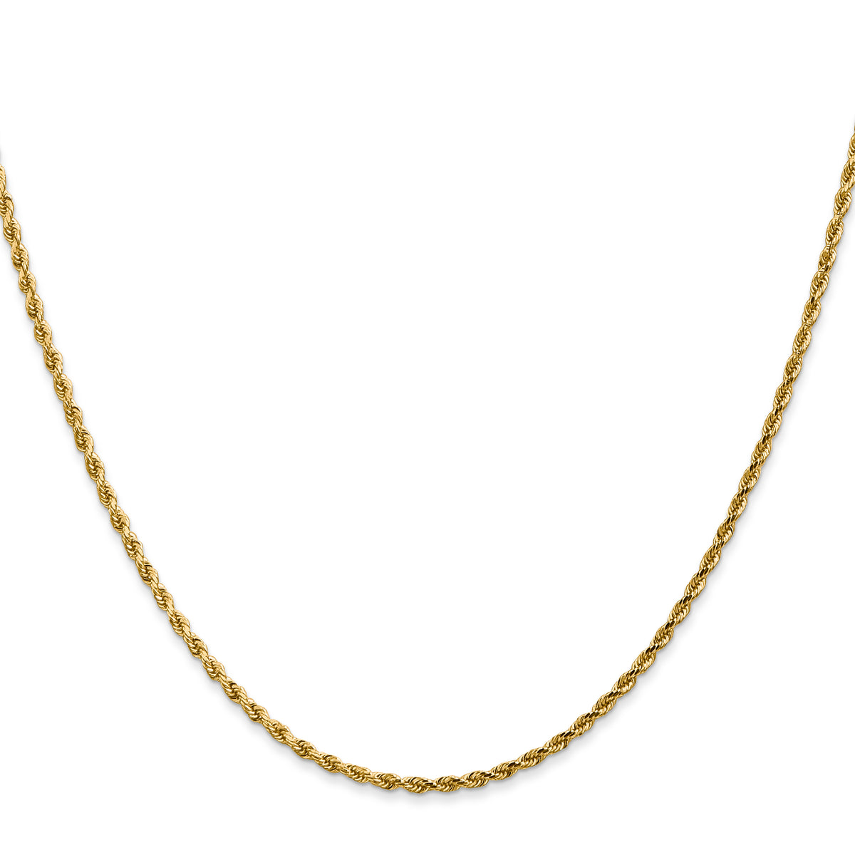 10k White Gold 2mm Diamond-Cut Rope Chain