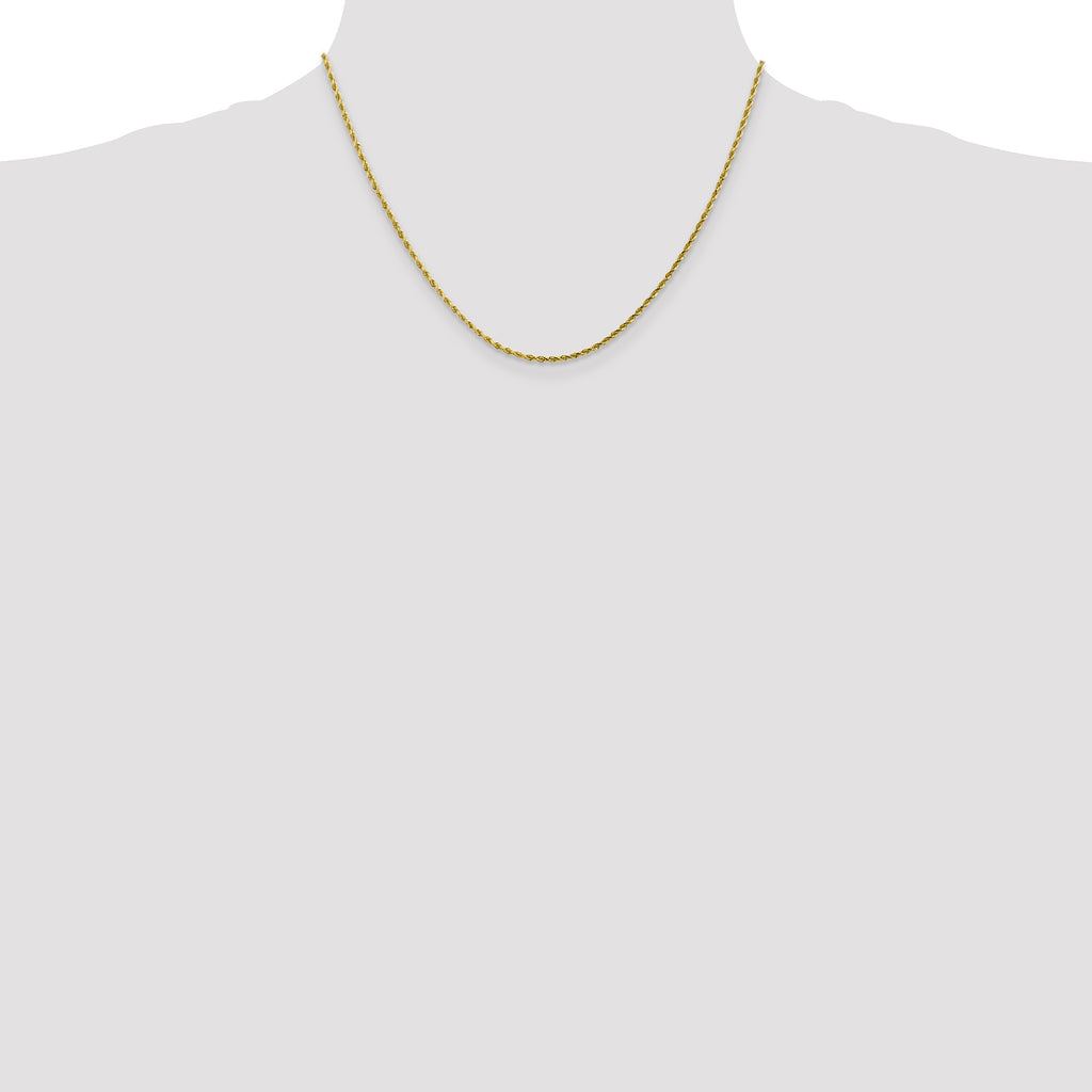 10k White Gold 2mm Diamond-Cut Rope Chain