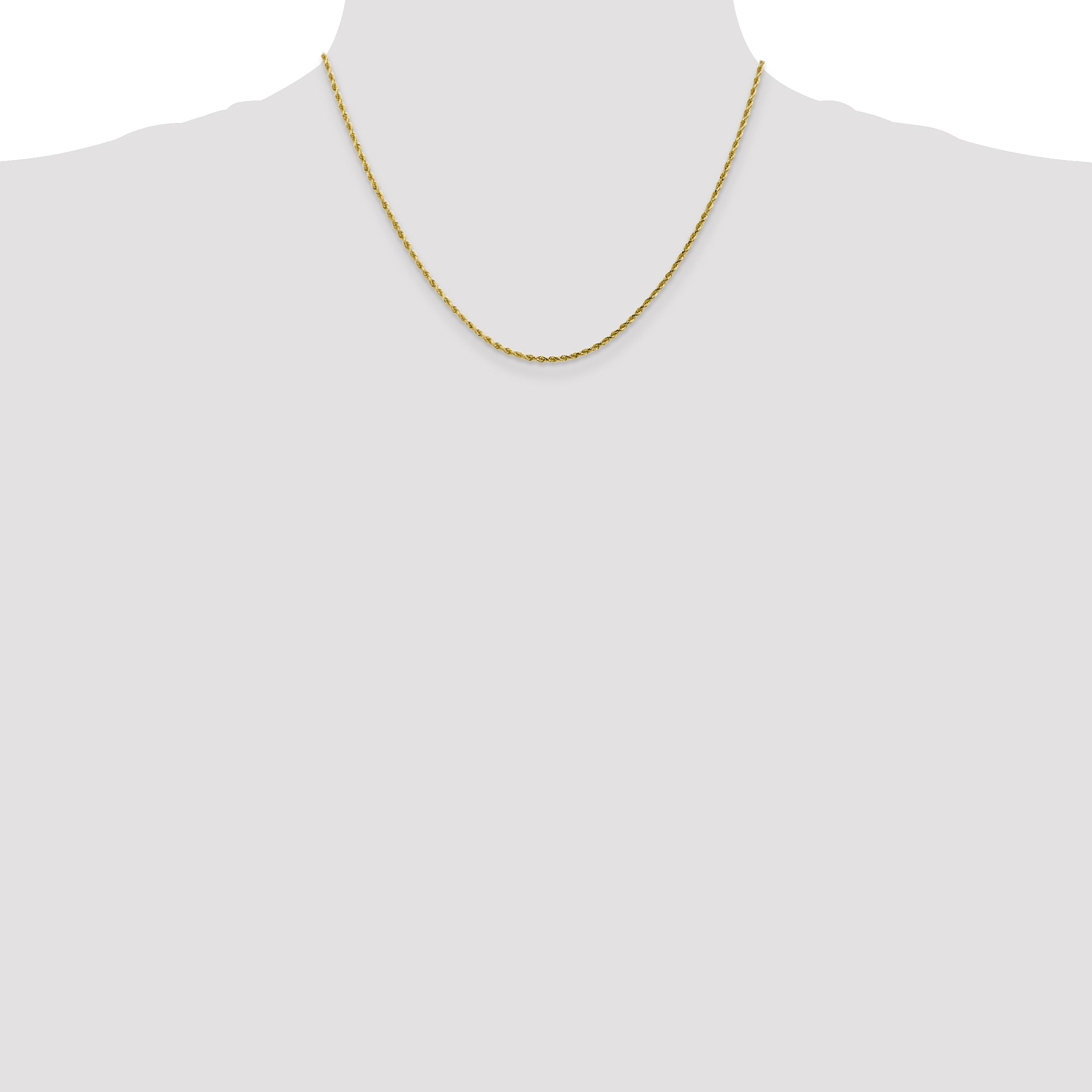 10k White Gold 2mm Diamond-Cut Rope Chain