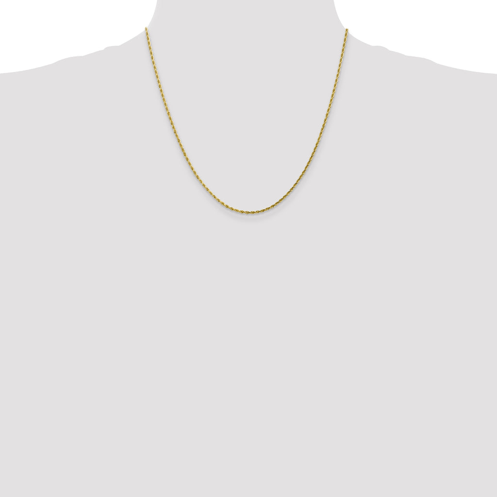 10k White Gold 2mm Diamond-Cut Rope Chain