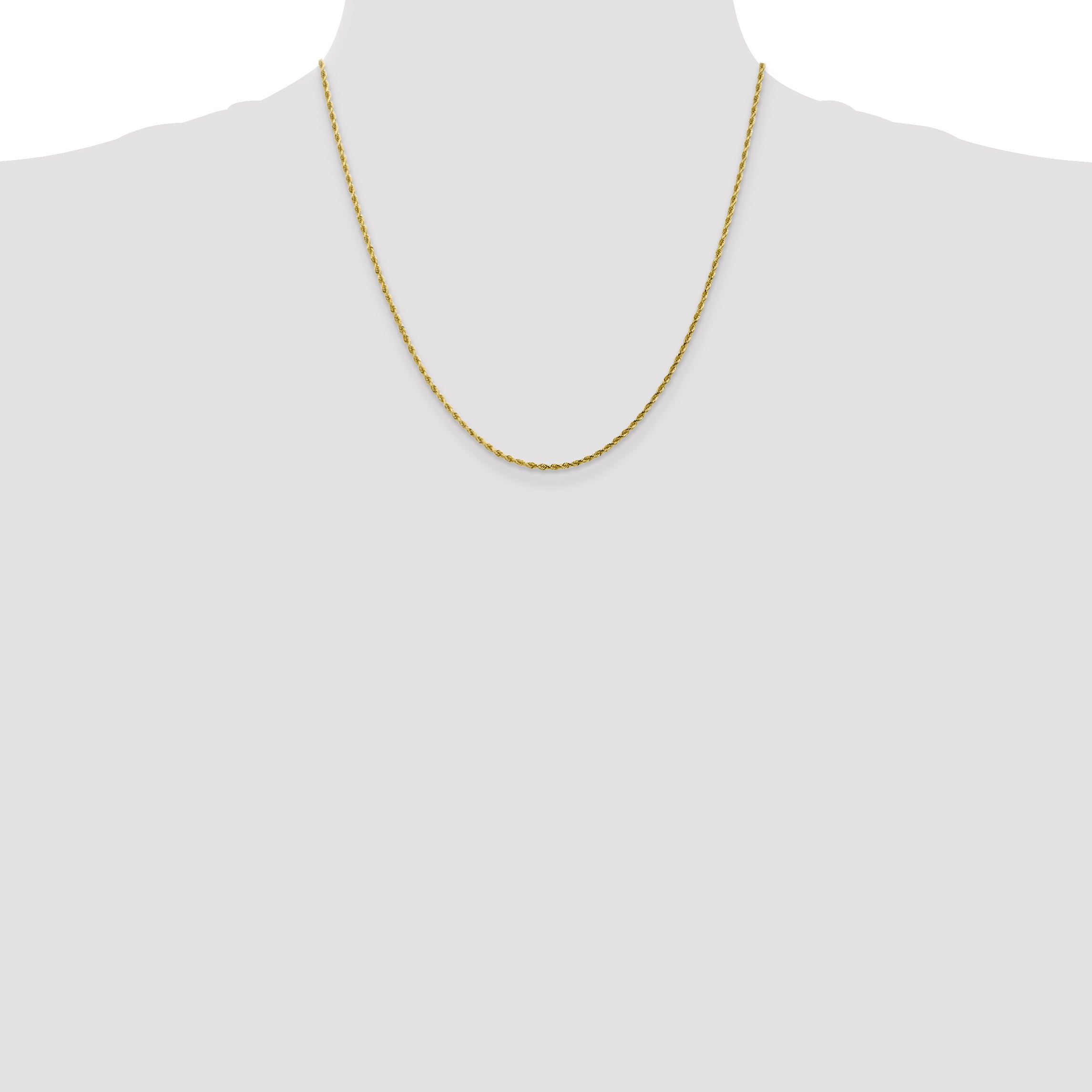 10k White Gold 2mm Diamond-Cut Rope Chain