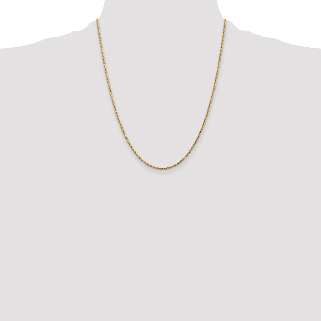 10k White Gold 2mm Diamond-Cut Rope Chain