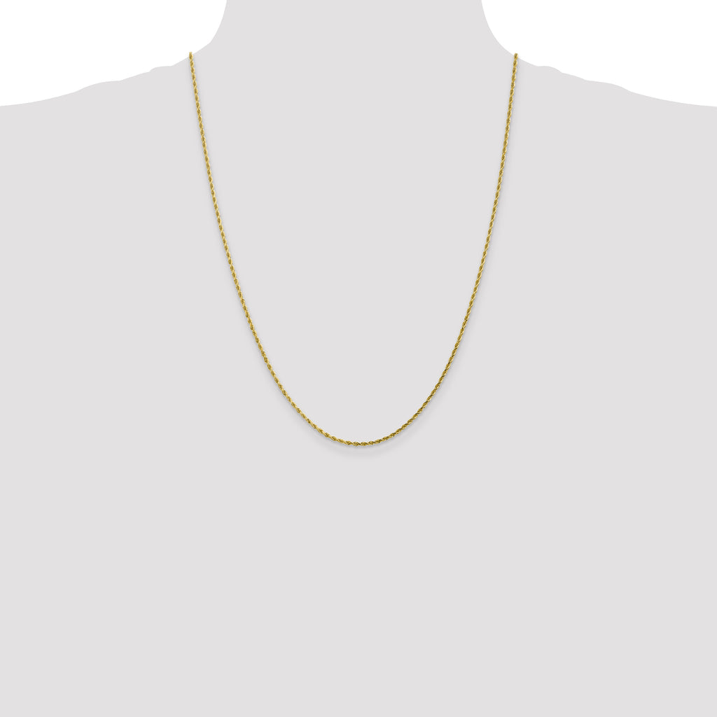 10k White Gold 2mm Diamond-Cut Rope Chain