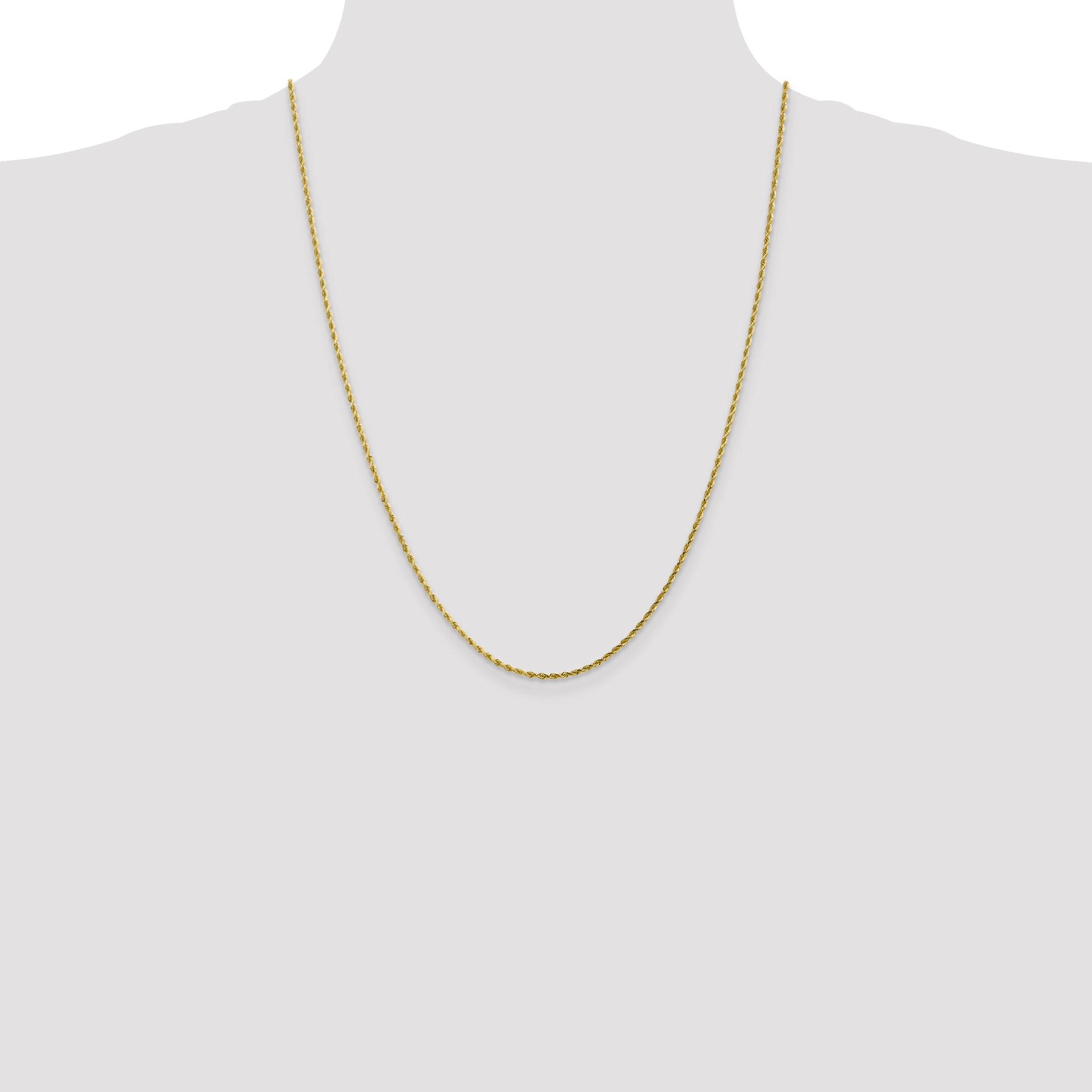 10k White Gold 2mm Diamond-Cut Rope Chain