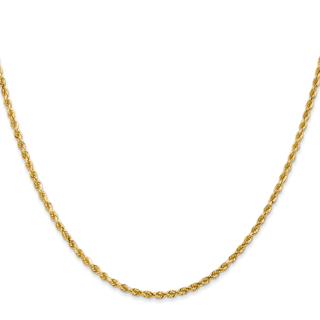 10k White Gold 2.25mm Diamond-Cut Rope Chain