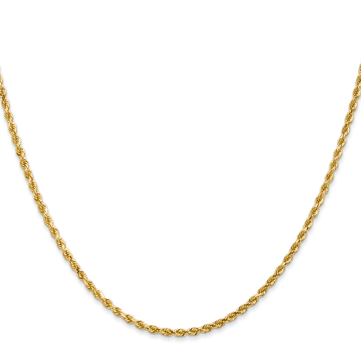 10k White Gold 2.25mm Diamond-Cut Rope Chain