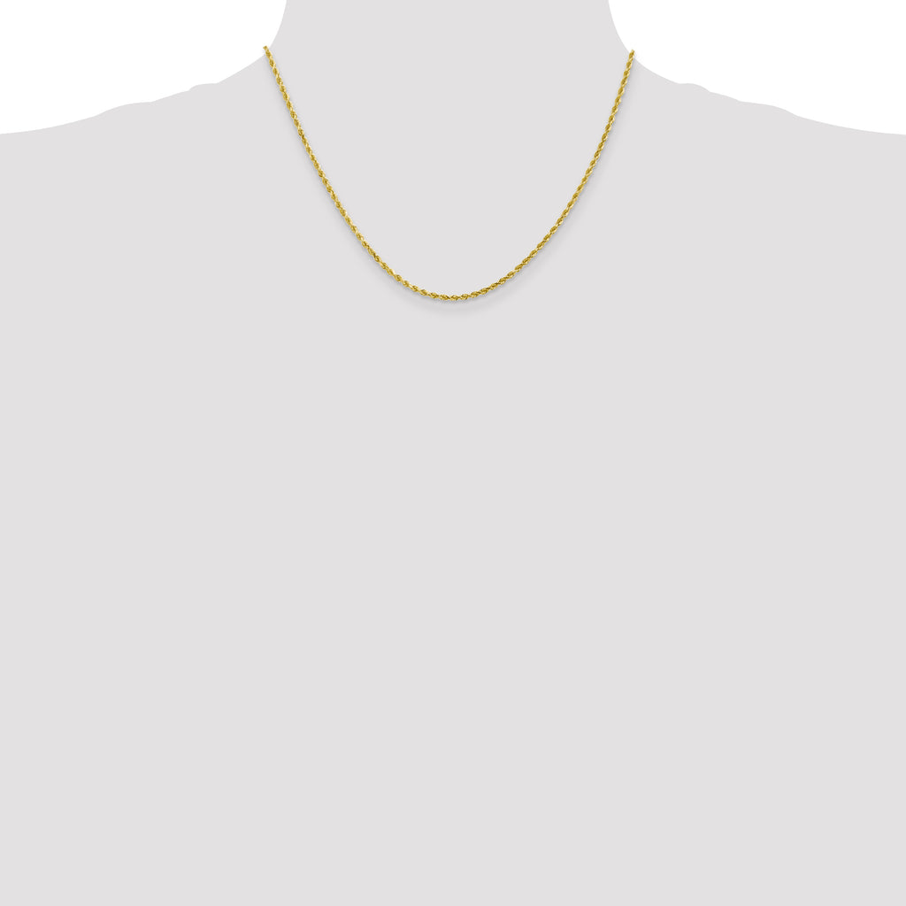 2.25mm 10K White Gold Diamond-Cut Rope Chain - Sophia Jewelers