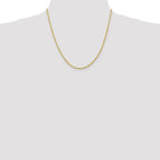 10k White Gold 2.25mm Diamond-Cut Rope Chain