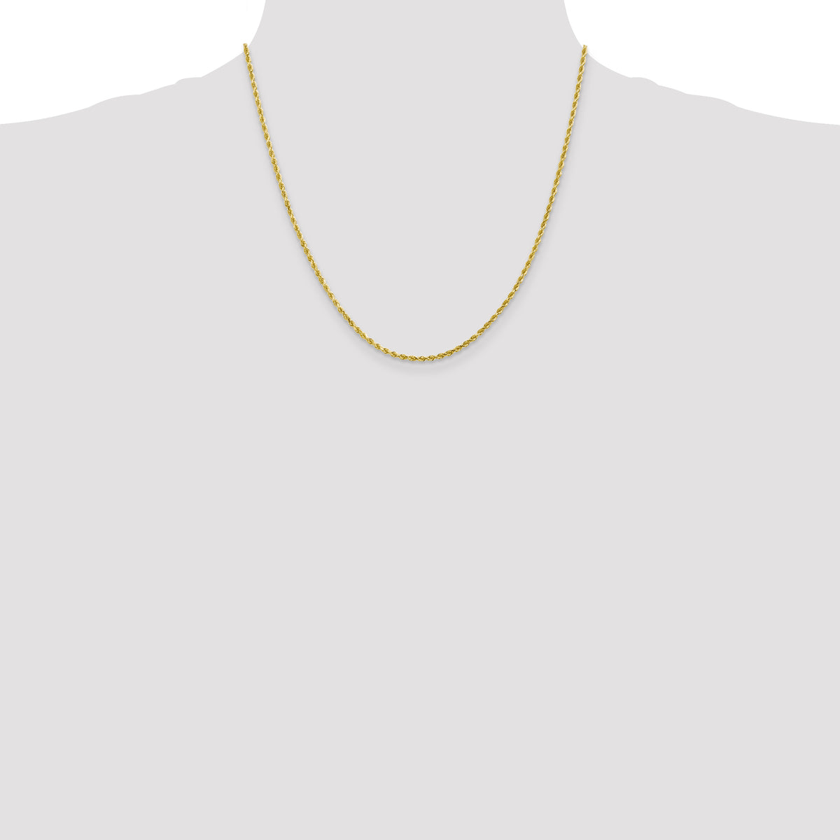10k White Gold 2.25mm Diamond-Cut Rope Chain