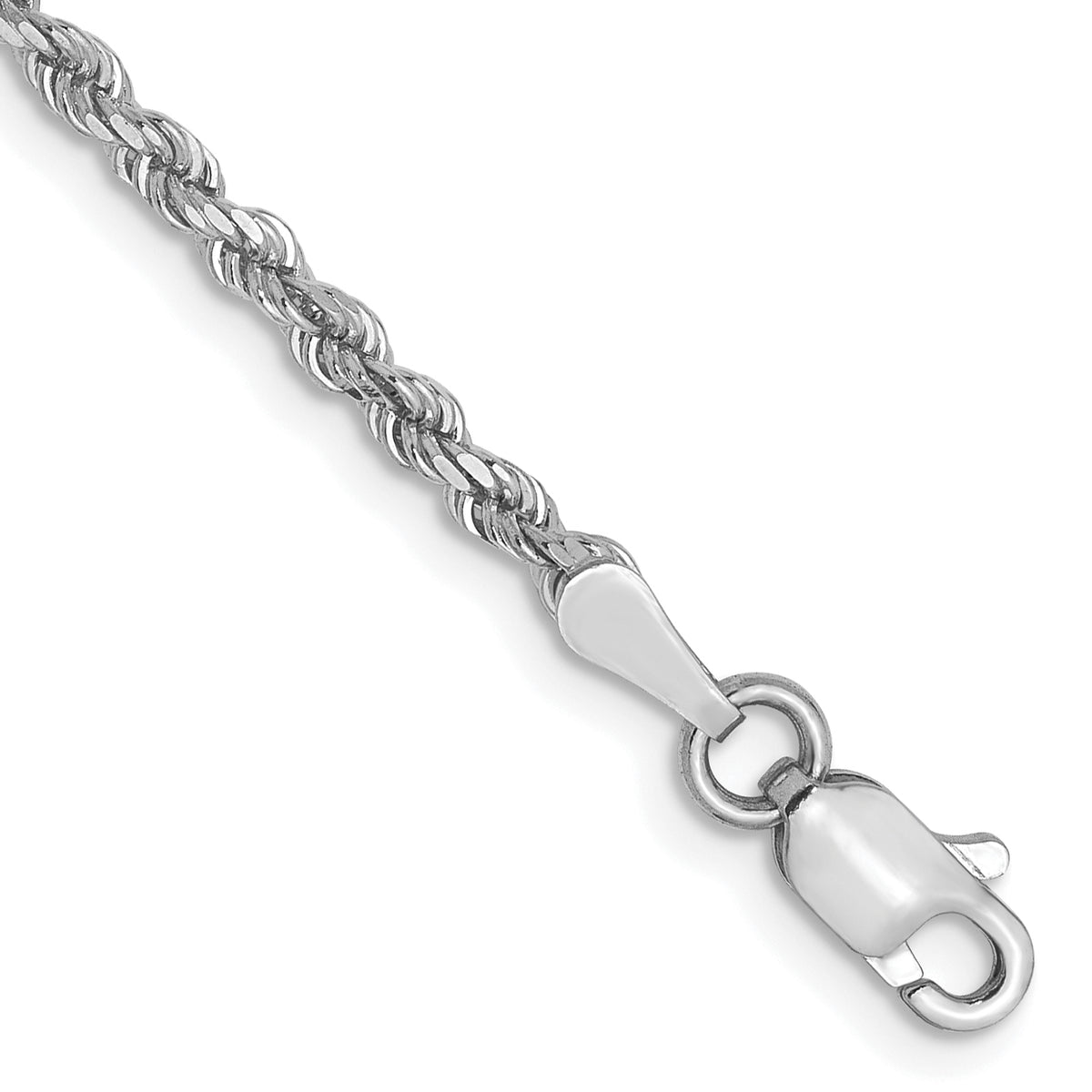 Diamond-Cut Rope Chain in 10K White Gold, 2.25mm - Sophia Jewelers