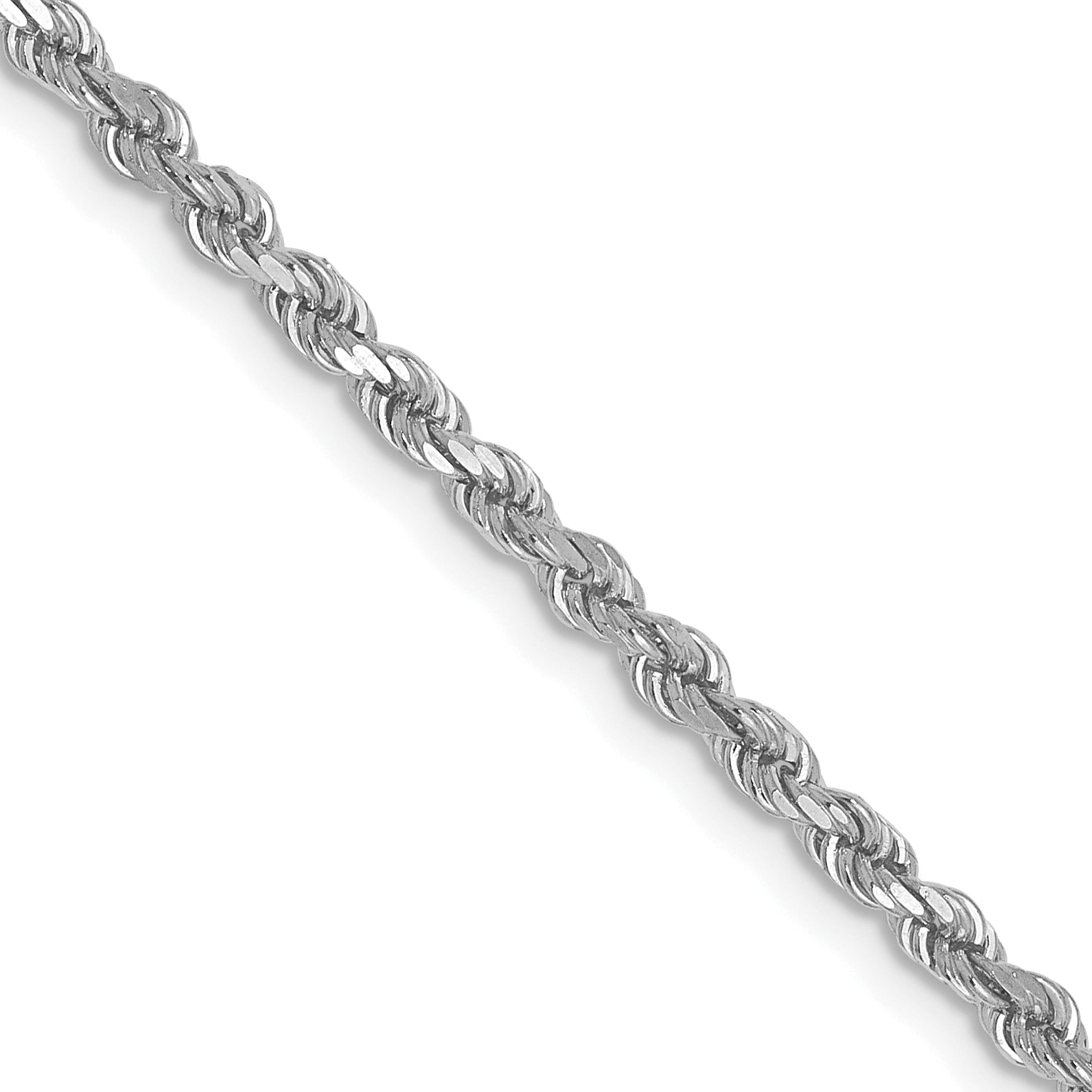 2.25mm 10K White Gold Diamond-Cut Rope Chain - Sophia Jewelers Main image