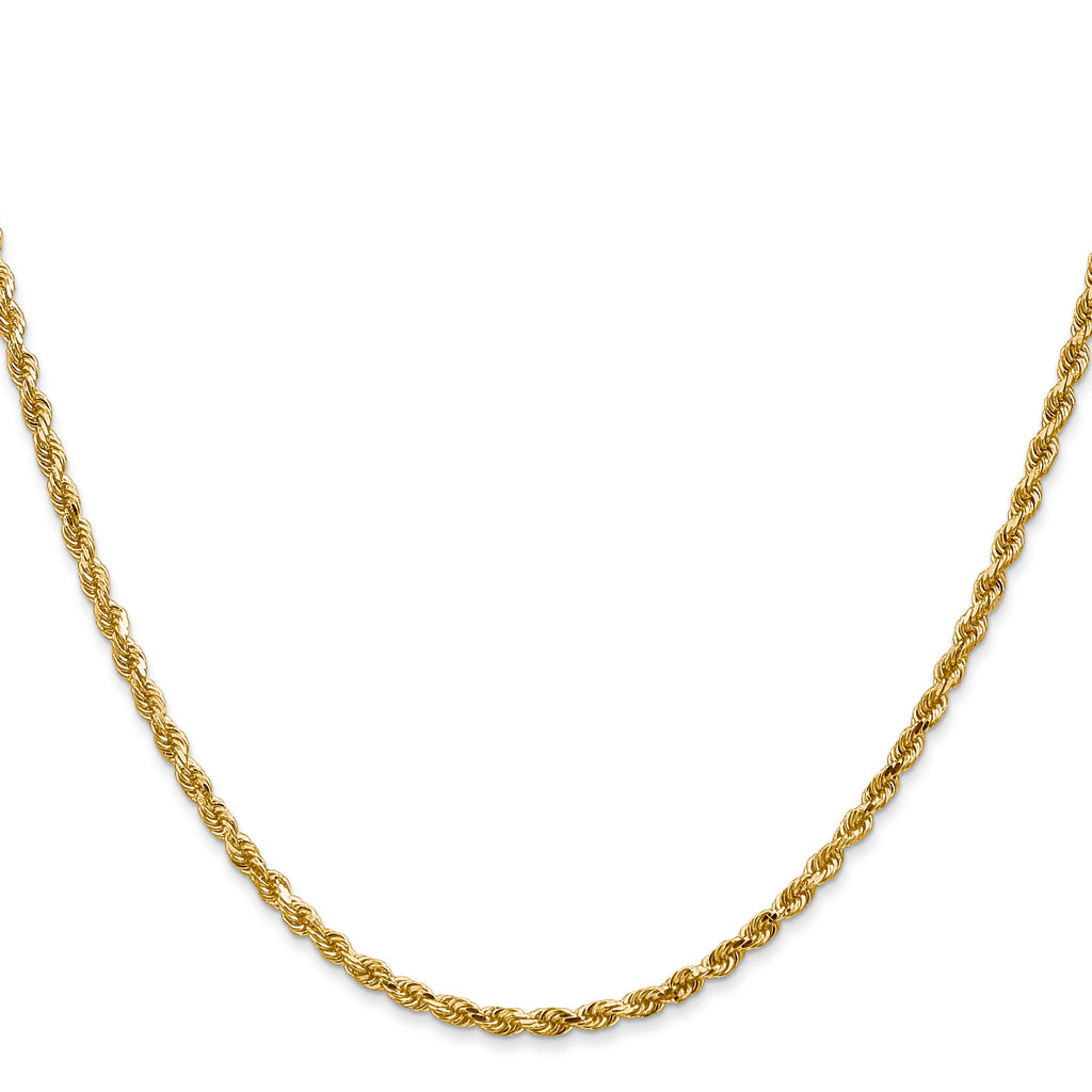 2.5mm 10K White Gold Diamond-Cut Rope Chain - Sophia Jewelers