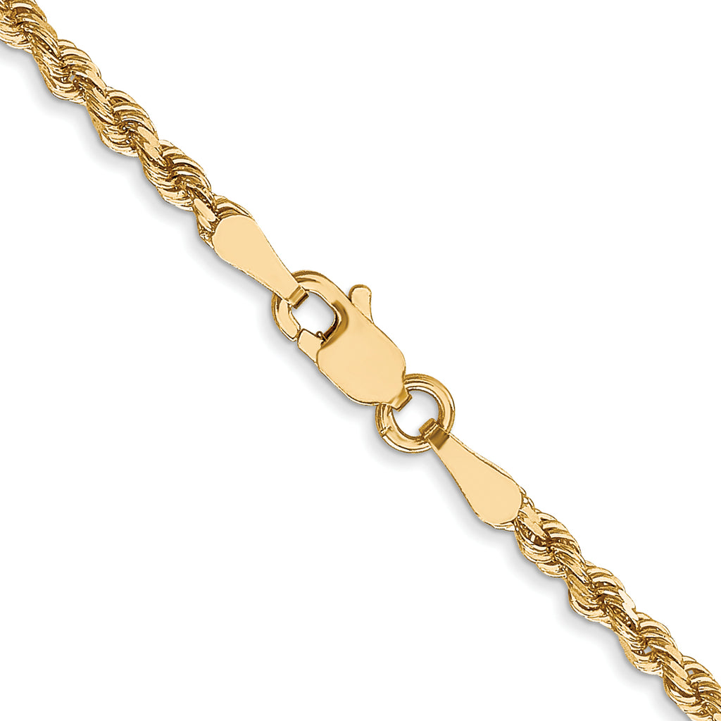 10k White Gold 2.5mm Diamond-Cut Rope Chain