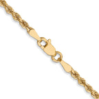 10k White Gold 2.5mm Diamond-Cut Rope Chain