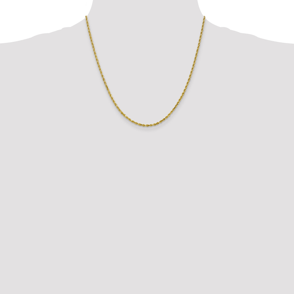 10k White Gold 2.5mm Diamond-Cut Rope Chain