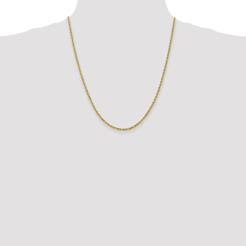 10k White Gold 2.5mm Diamond-Cut Rope Chain