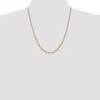 10k White Gold 2.5mm Diamond-Cut Rope Chain