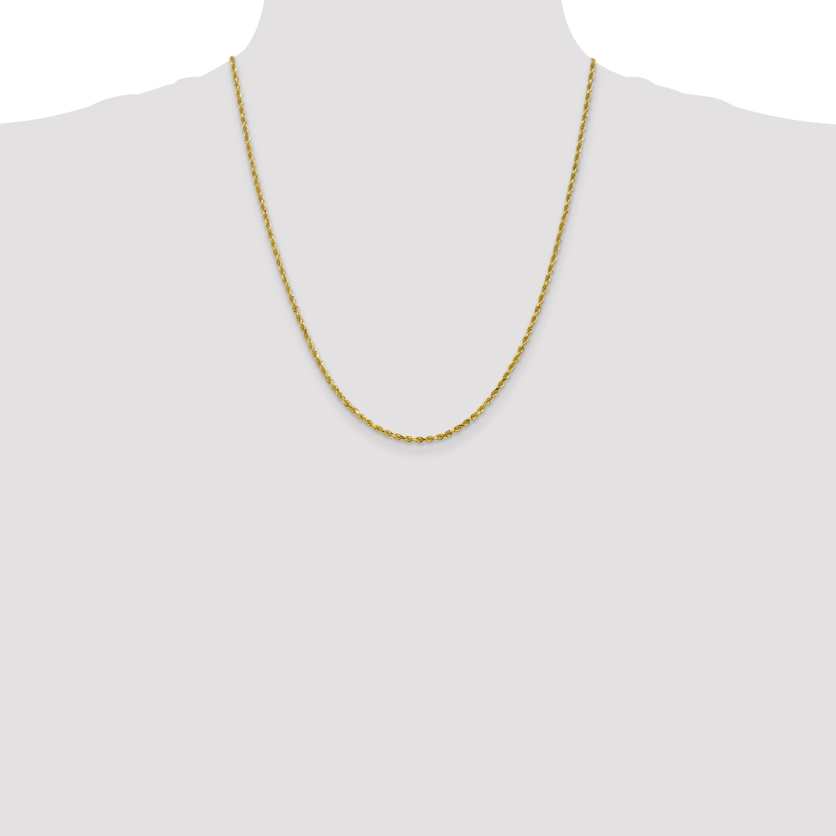 10k White Gold 2.5mm Diamond-Cut Rope Chain