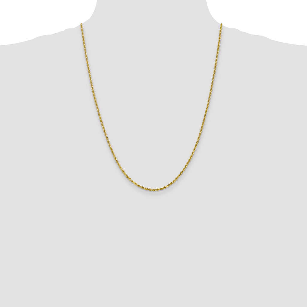 10k White Gold 2.5mm Diamond-Cut Rope Chain