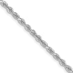 2.5mm 10K White Gold Diamond-Cut Rope Chain - Sophia Jewelers