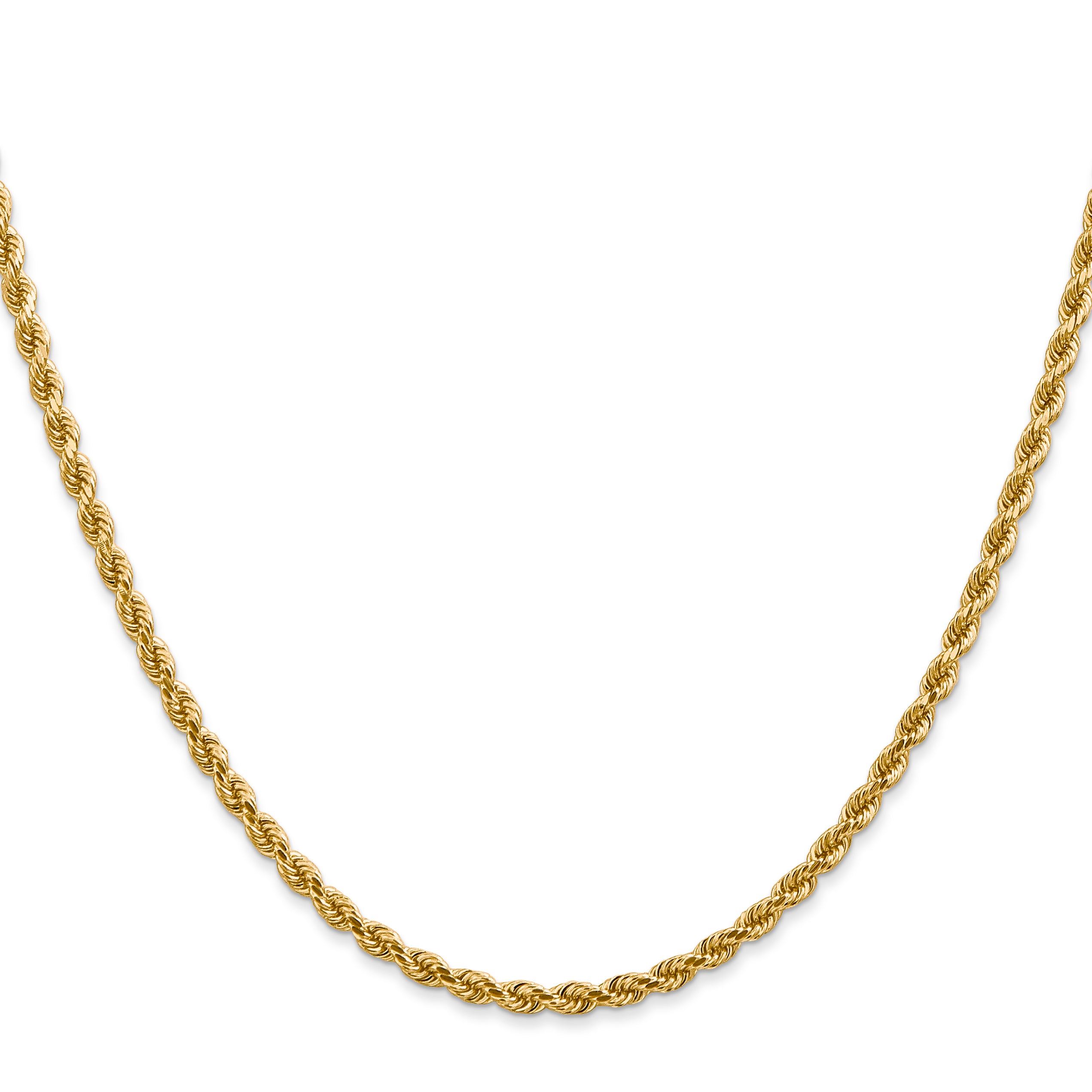 2.75mm 10K White Gold Diamond-Cut Rope Chain Secondary image