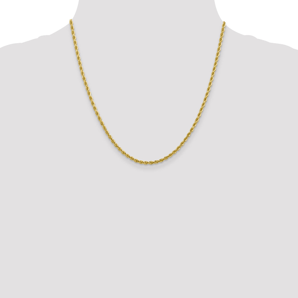 10k White Gold 2.75mm Diamond-Cut Rope Chain