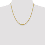 10k White Gold 2.75mm Diamond-Cut Rope Chain