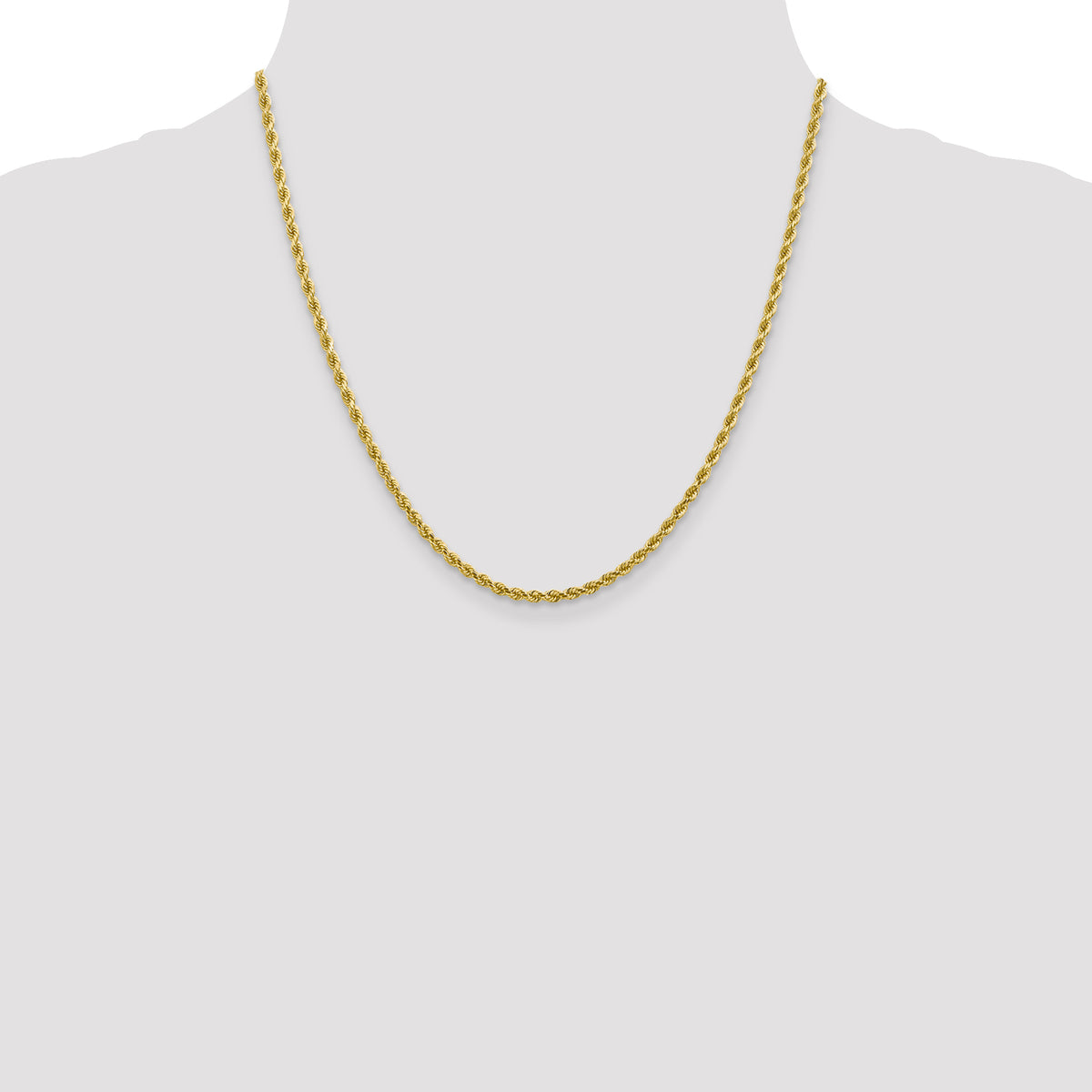 10k White Gold 2.75mm Diamond-Cut Rope Chain