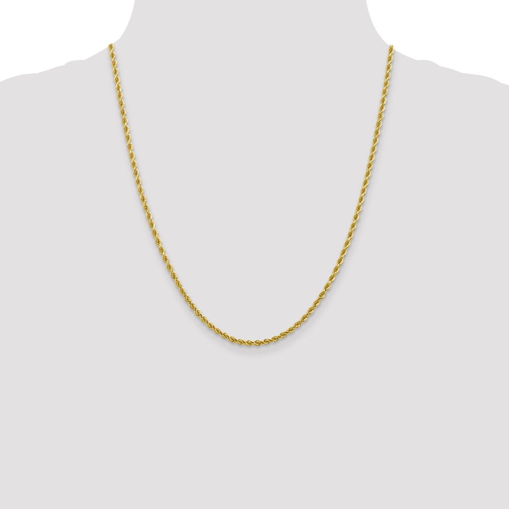10k White Gold 2.75mm Diamond-Cut Rope Chain